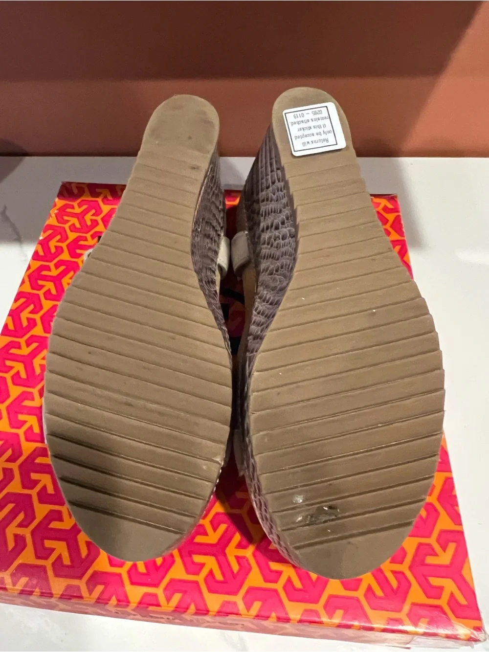 Tory Burch Light Beige  Wedge Sandals